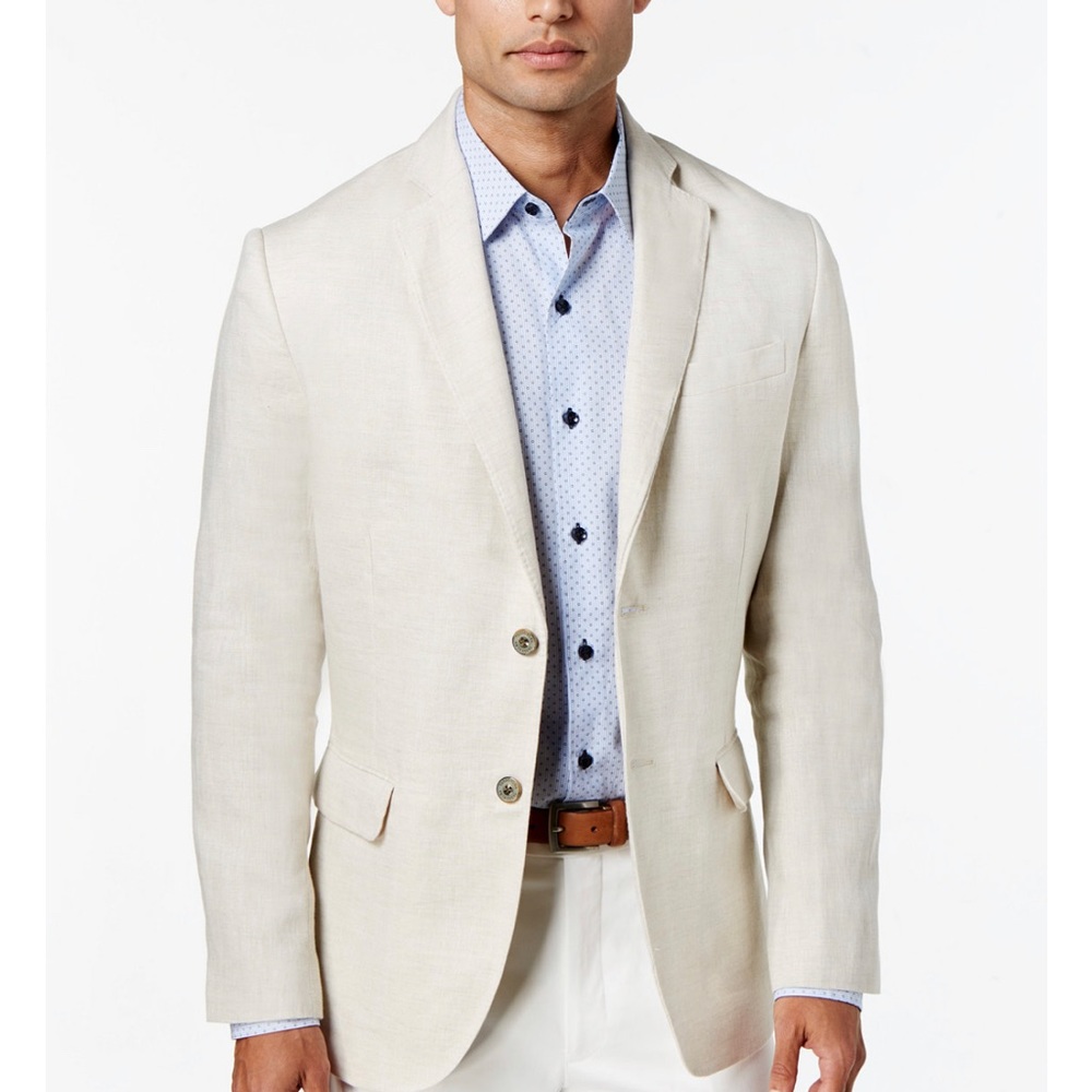 Tasso Elba Men's 100% Linen 2-Button Blazer size Large